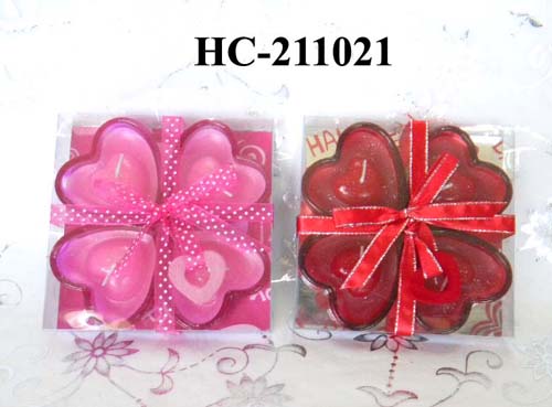 scented candle with glass holder in pvc box