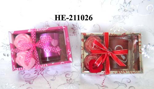 scented tealight with printed glass holder in gift box