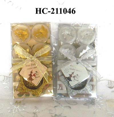 tealight with glass holder in pvc box
