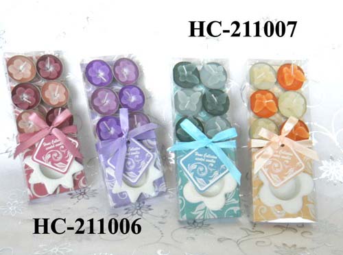 scented tealight with glass holder in pvc box