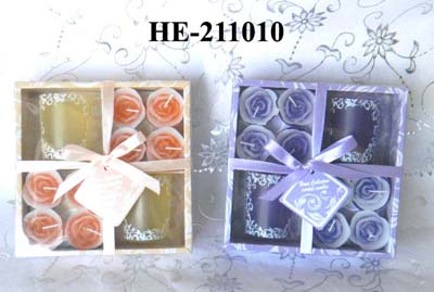 scented tealight with printed glass holders in gift box